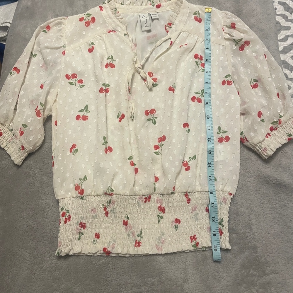 NWOT Joie Cherry Print Sheer Blouse